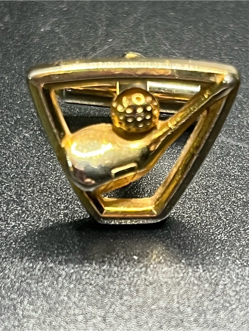 Vintage Gold Tone Golf Cufflinks Driver & Golf Ball Geometric Men’s Cuff Links